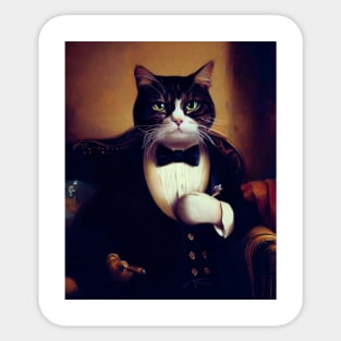 Portrait of a cat in a tuxedo Sticker